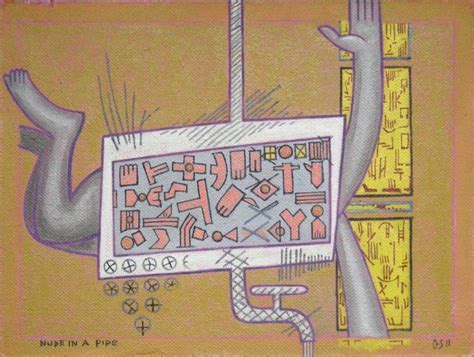 Nude In A Pipe Easel Painting Pipe Nude