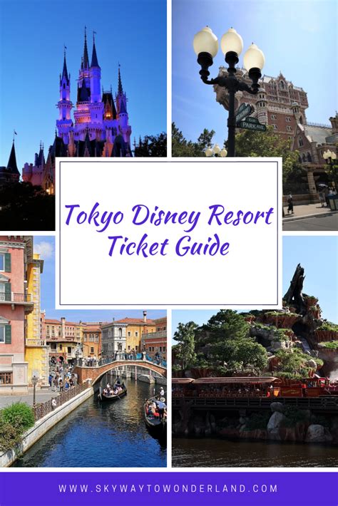 The Tokyo Disney Resort Ticket Guide Is Shown In Four Different