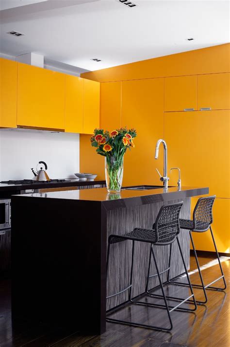 Modern Kitchen In Mustard Yellow Interiors By Color