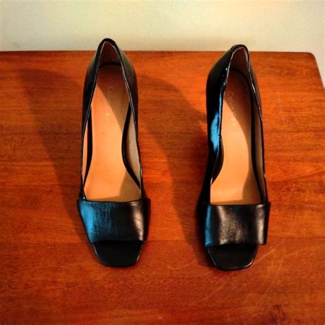 Calvin Klein Shoes Calvin Klein Peep Toe Leather Pumps Poshmark