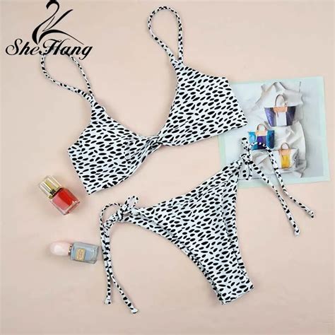 Shehang Cross Sexy Bikini Swimsuit Women Push Up Bandage Biquini Low