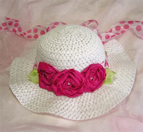 Little Girls Easter Hat Pink Poka Dot