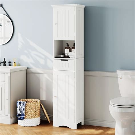 Choochoo 67 Tall Bathroom Storage Cabinet Freestanding With Adjustable