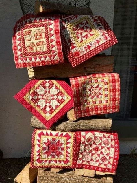 Red Quilts Mini Quilts Small Quilts Scrap Quilts Patchwork Quilts