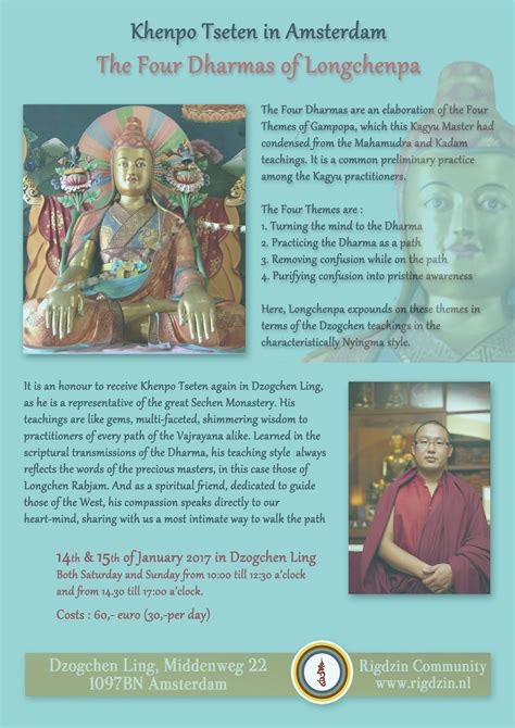 Four Dharmas Of Longchenpa Rigdzin Community Nederland