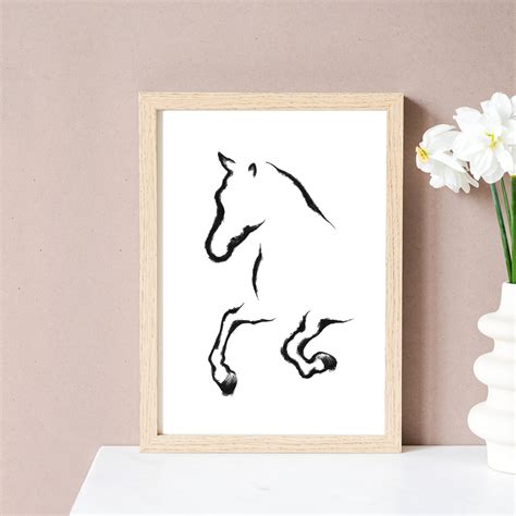 Galloping Horse Silhouette Wall Art Equestrian Art Decor | Etsy