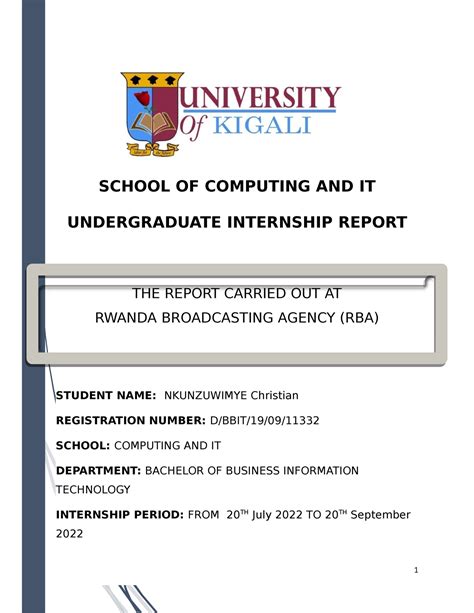 Internship Report School Of Computing And It Undergraduate Internship