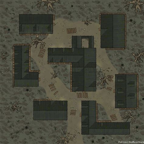 30x30 Swamp Village Free Weekly Map From Redbearmaps