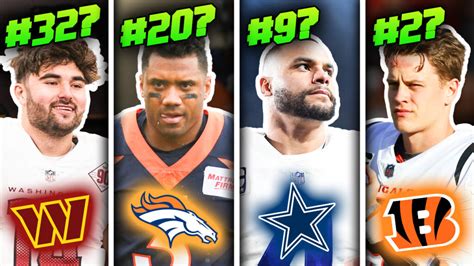 Ranking All 32 Starting NFL Quarterbacks For 2023 From WORST To FIRST