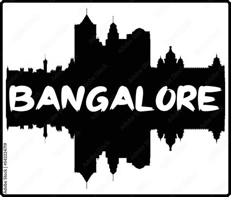 Bangalore India Skyline Sunset Travel Souvenir Sticker Logo Badge Stamp