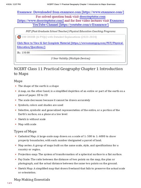 Ncert Class 11 Practical Geography Chapter 1 Introduction To Maps