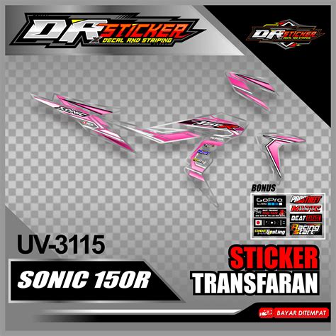 Sticker Transparan Glossy List Honda Sonic R Striping Sonic R