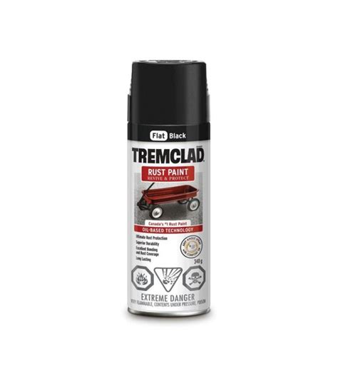 Tremclad Oil Based Rust Paint Aerosol Spray G Flat Black