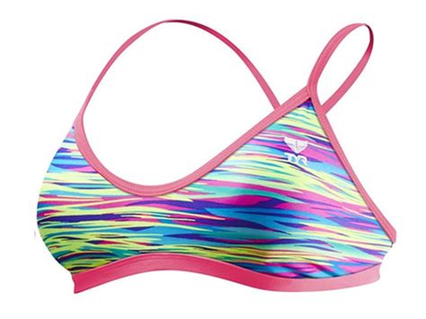 TYR Bonzai Schwimmbikini Tieback Top Bikini Bottom Pink 34 Blue Multi