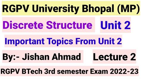 Discrete Structure Unit 2 Important Topics RGPV BTech 3rd