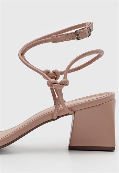 Sandália VIA UNO Tiras Nude Compre Agora Dafiti Brasil