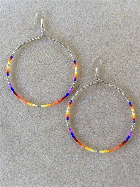 Seed Bead Hoops Bead Jewellery Beaded Jewelry Diy Handmade Wire Jewelry