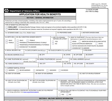 VA Form 10 10EZ Application For Health Benefits Forms Docs 2023