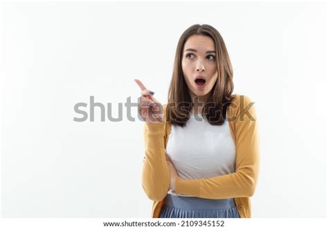 Beautiful Brunette Shows Her Emotions On Stock Photo 2109345152 Shutterstock