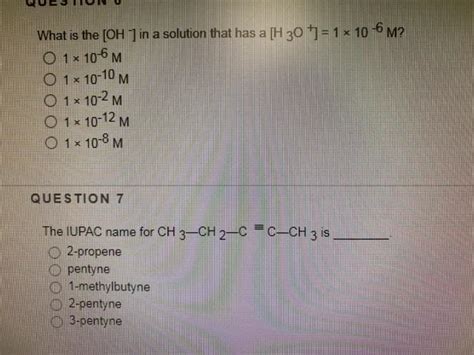 Solved What Is The Oh In A Solution That Has A H Chegg