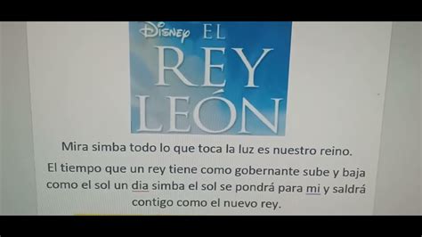 Mira Simba Todo Lo Que Toca La Luz Es Nuestro Reino El Rey Leon Youtube