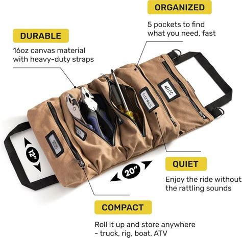 Blue Bus Fine Tools Tool Organizer Legacy Tool Roll Bag 5 Pocket