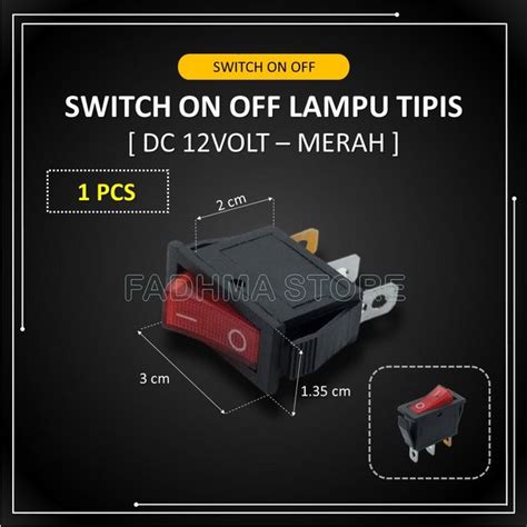 Jual Saklar On Off Pin Lampu Merah Saklar Dc V Switch On Off Kotak