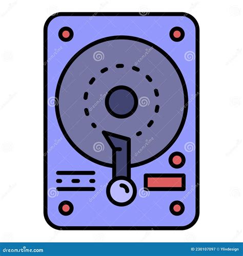 Vector De Esquema De Color De Icono De Disco Duro Ilustraci N Del