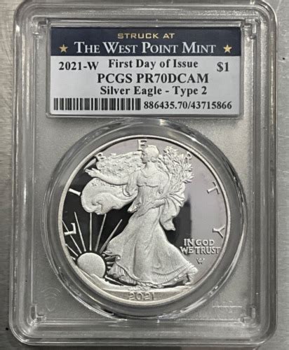 W Silver Eagle Type Pcgs Pr Dcam First Day Of Issue Wp Milk