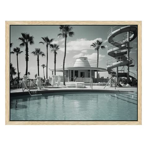 C04 GENYS Black And White Swimming Pool Wall Art Miami Beach Wall Art