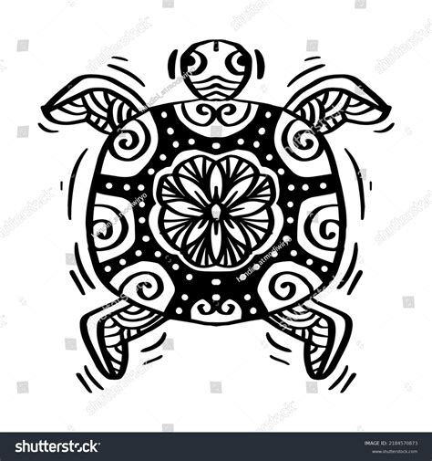 Hand Drawn Zentangle Turtle Illustration Stock Vector (Royalty Free ...