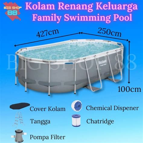 Jual Kolam Renang Bestway Rectanguler Prism Swimming Pool Portable Ukuran Size Besar Big Jumbo