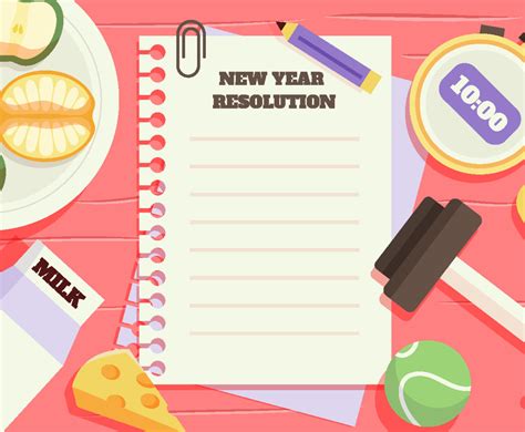 New Year Resolution Background Top View | FreeVectors