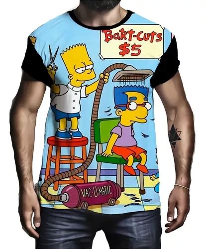 Camiseta Camisa Bart Simpson Homer Lisa Barbearia Barba Hd