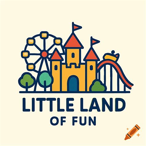 Simple Illustrated Logo For Little Land Of Fun Theme Park Featuring A