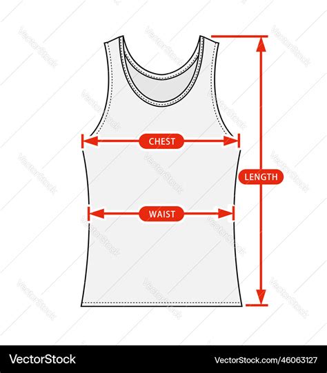 Clothing Size Chart Womens Tank Top Royalty Free Vector