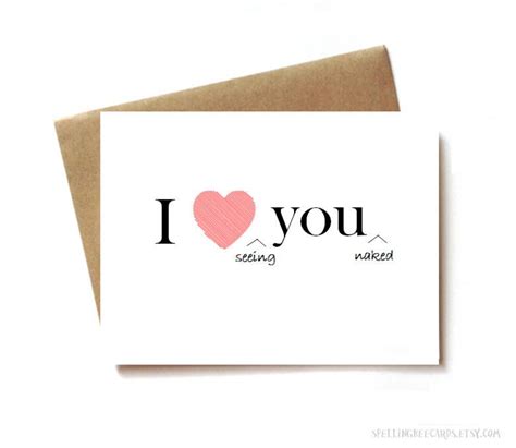 Sexy I Love You Card For Boyfriend Girlfriend Husband Or Wife I Love Seeing You Naked Etsy