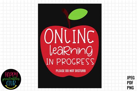 Online Learning In Progress Sign Graphic By Happy Printables Club