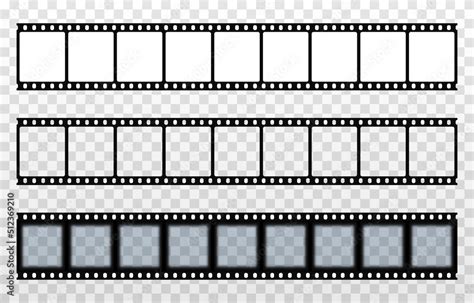 Vector set of film strips png. Retro film roll on isolated transparent ...