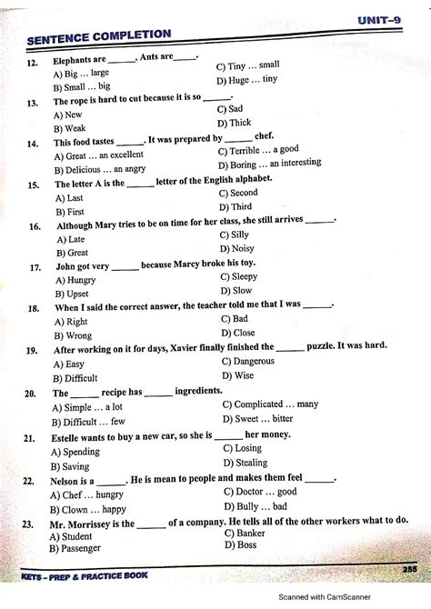 Solution Kets Preparation And Practice Mcqs Of Sentence Completion