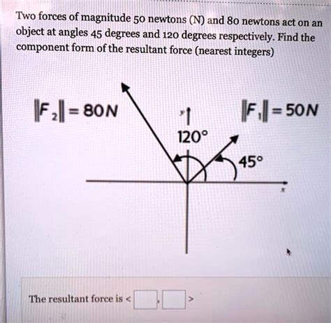 Two Forces Of Magnitude Newtons N And Newtons Act On An Object