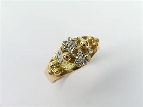 BAGUE TRADITIONNELLE DE SAVOIE EDELWEISS OR ROSE 750 000 BIJOUTERIE