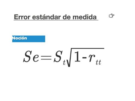 Fórmula del error estándar de medida Math Math equations