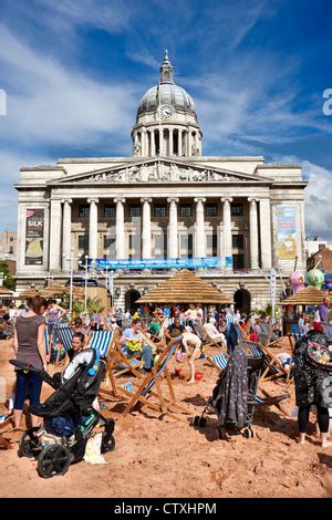 Nottingham Riviera Temporary Artificial Urban Beach In The Old Market