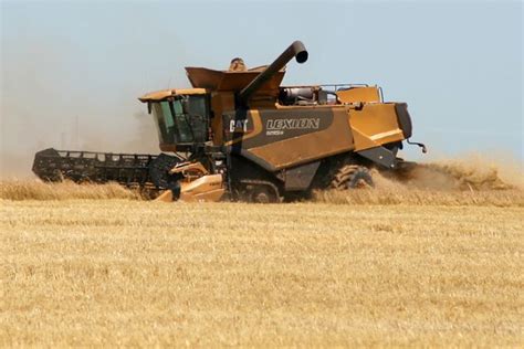 Cat On Tracks Cat Lexion 595 Combine Harvesting Wheat On T Flickr