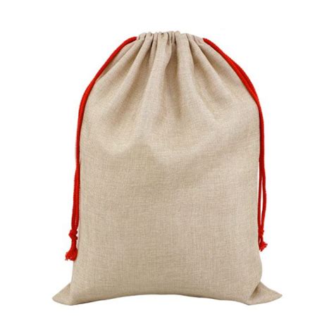 Large Sublimation Linen Sack With Red Drawstring Large Cm X Cm