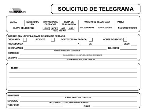 Telegrama Para Imprimir En PDF 2025