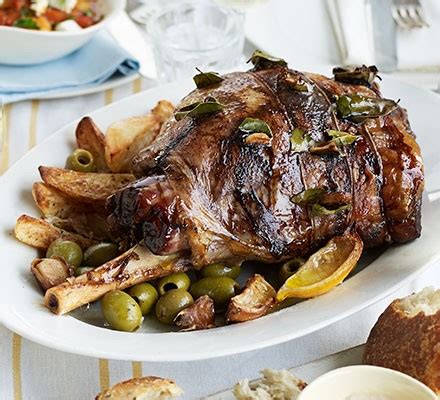 Slow-cooked Greek Easter lamb with lemons, olives & bay recipe | BBC ...