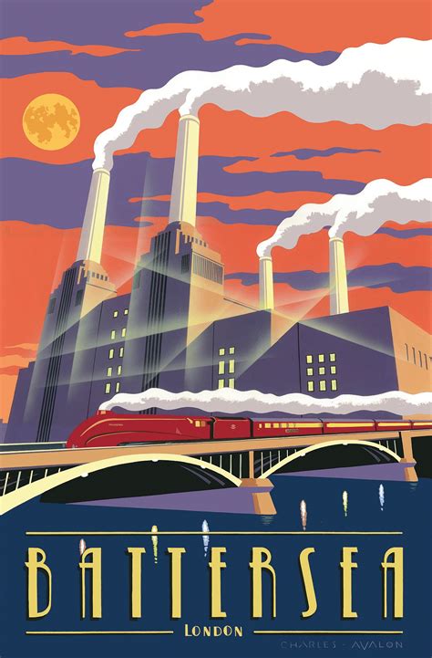 Battersea Power Station | Art deco illustration, Art deco posters, Deco ...