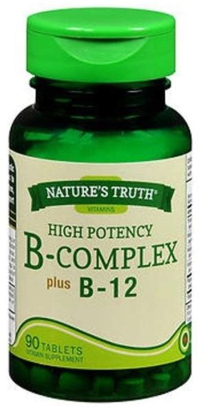 Natures Truth High Potency B Complex Plus B 12 Tablets 90 Tabs By Sundance Wish